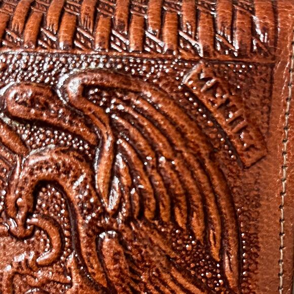 Vintage Wallet Tooled Leather Venice Floral Snap Envelope - Picture 14 of 14